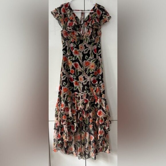 NWT Size L - En Saison Eden Chiffon High-Low Maxi Dress (NWT US$ 155) - Picture 5 of 11